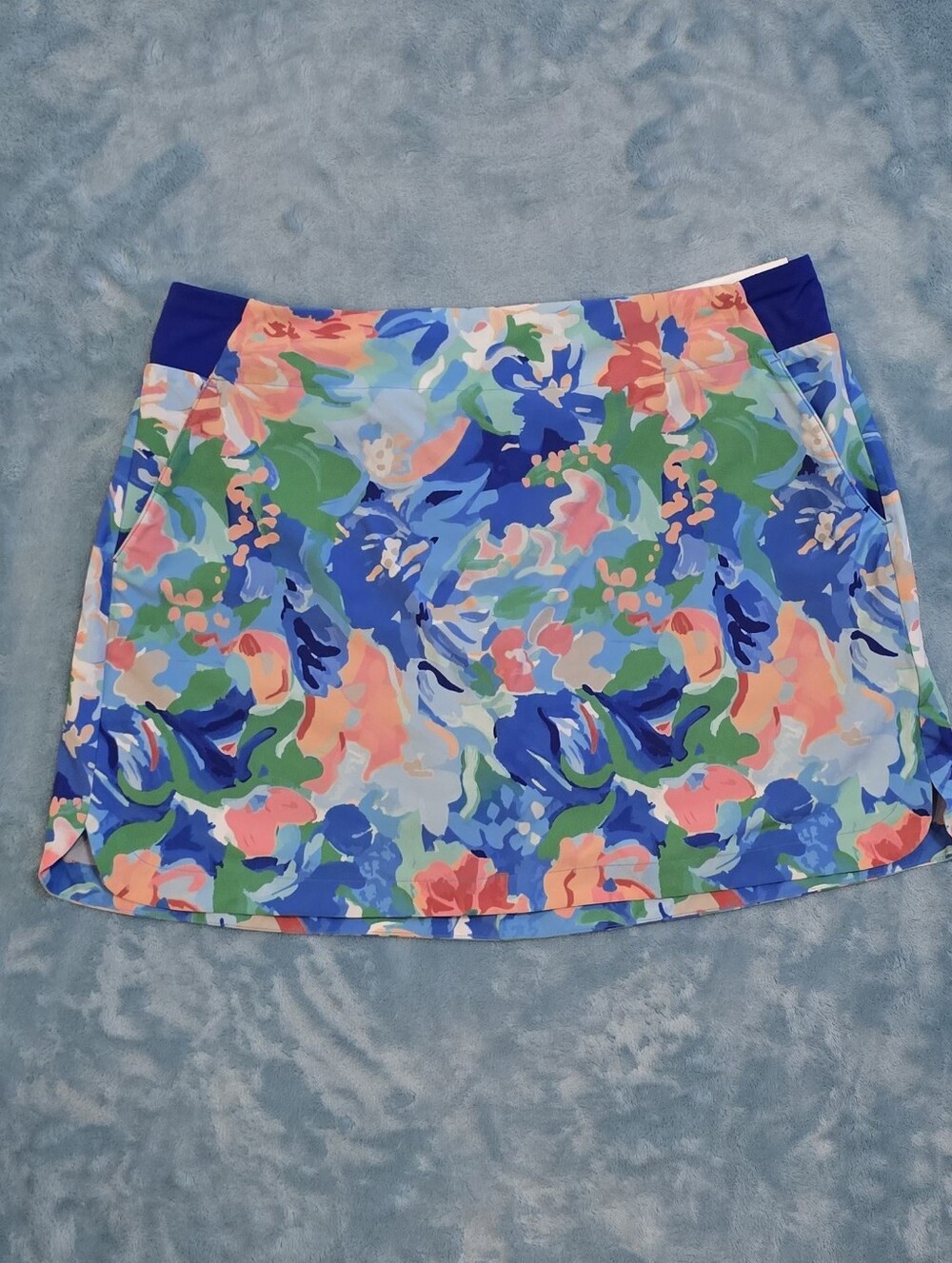 Walter Hagen Womens Multicolor Floral Golf Skort in Blue and Coral Size XL